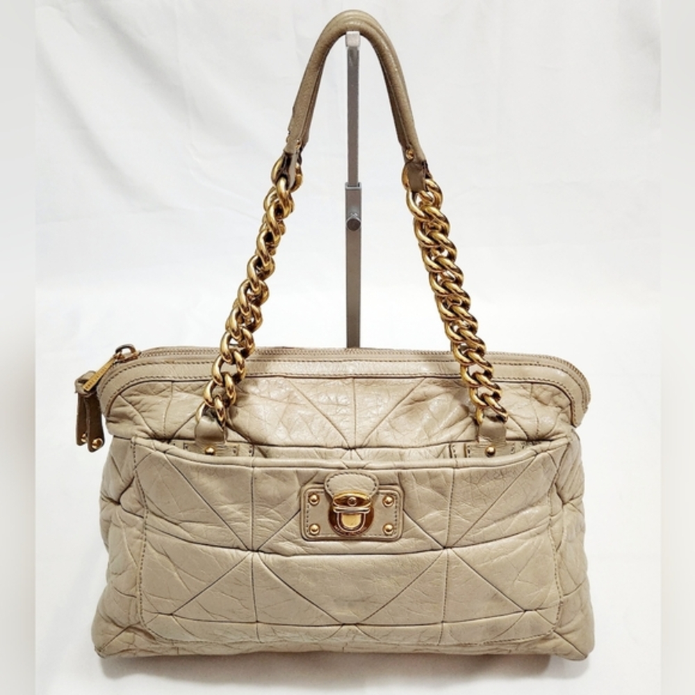 Marc Jacobs Khaki / Beige / Tan / Cream Quilted Handbag